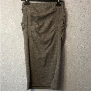 Paul Hardy stretch midi wool skirt